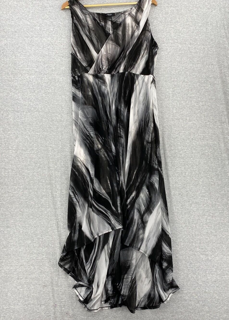 Simply Vera Dress Womens Large Black White Vera Wang Maxi Hi Low Hem Sleeveless